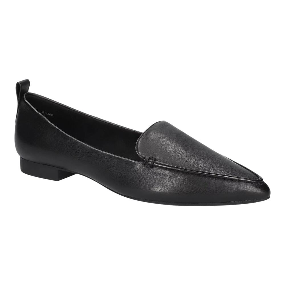 Bella Vita Women's Alessi Leather Pointed Toe Flats Black Size 8 N